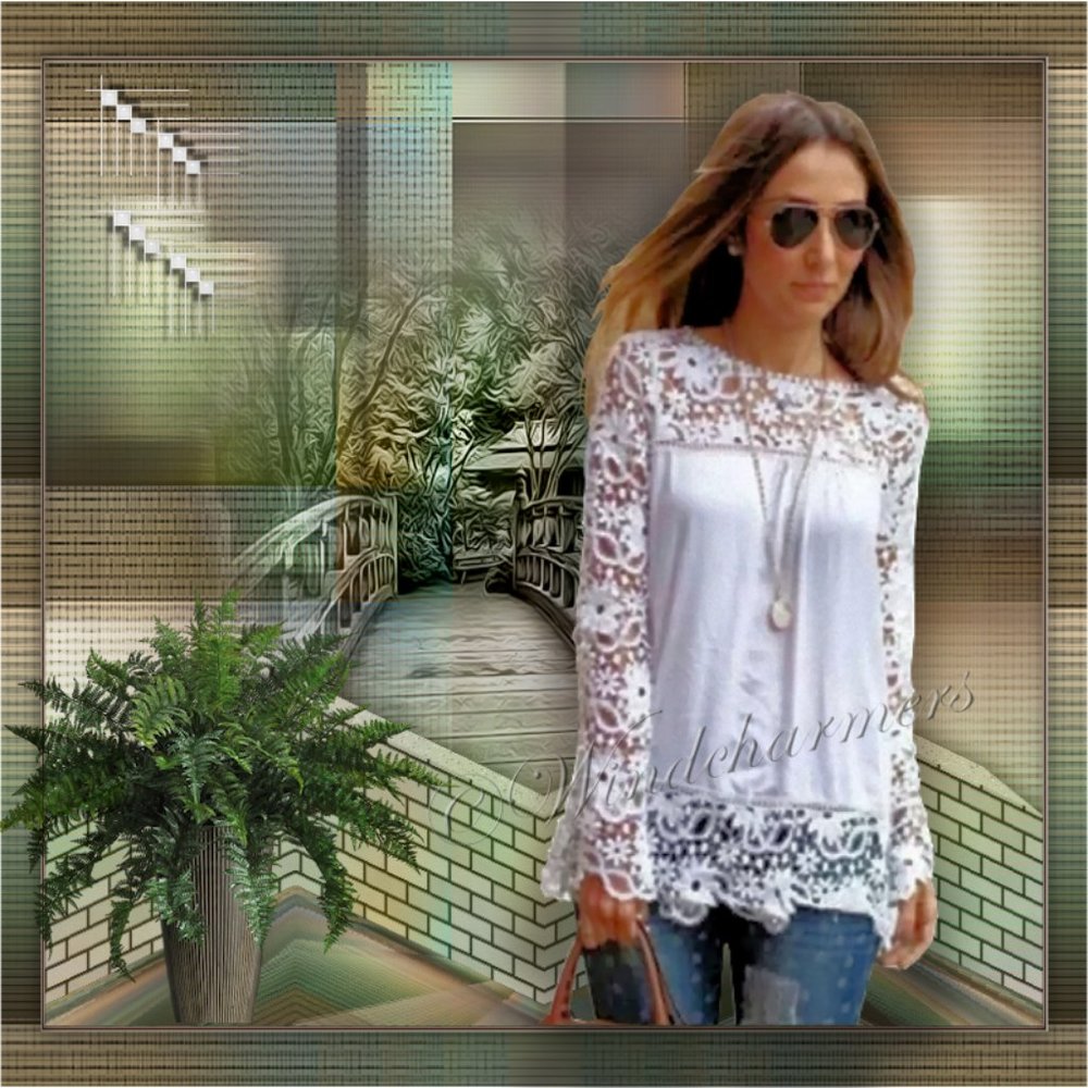 Embroidery Lace Crochet Chiffon Top